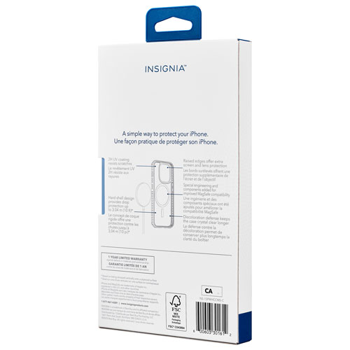 Insignia Fitted Hard Shell Case with MagSafe for iPhone 15 Pro Max - Clear