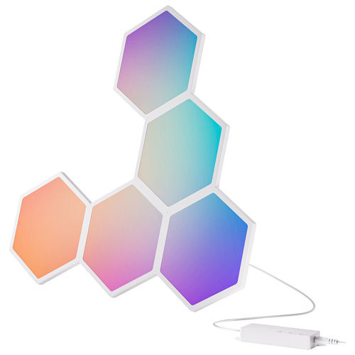 Panneaux lumineux hexagonaux à effets dynamiques Cync de GE - Trousse d'extension - 5 panneaux