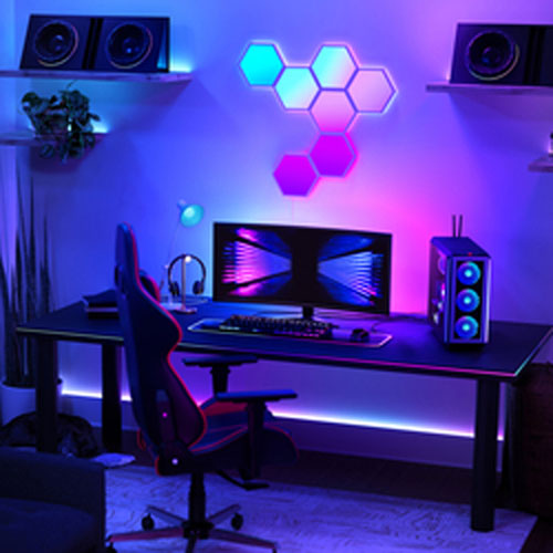 Panneaux lumineux hexagonaux à effets dynamiques Cync de GE - Trousse d'extension - 5 panneaux