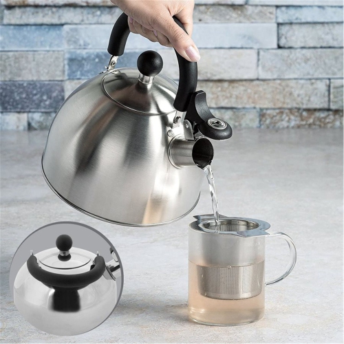 Hauz - Stovetop Whistling Kettle, 2 Liter Capacity, Made of Stainless Steel