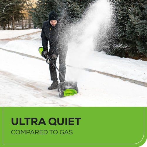 Pelle à neige électrique sans fil de 12&nbsp;po 80&nbsp;V de Greenworks, distance de lancer 20&nbsp;pi, outil de retrait de souffleuse à neige pour