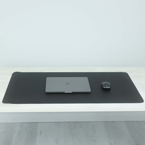 Sous-main en cuir végétalien MotionGrey, sous-main de bureau en cuir de 35,5 x 17 pi, protecteur de sous-main étanche, grand tapis de clavier