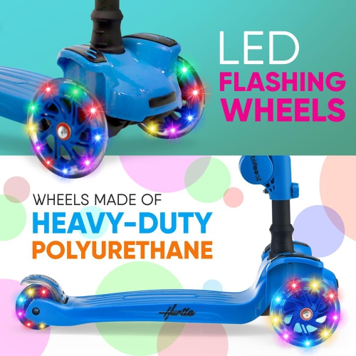 Trottinette à roulettes pour enfants Hurtle 3 - tout-petits assis/debout 2-en-1 - trottinettes avec siège rabattable