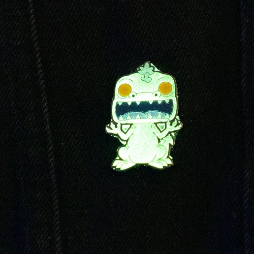 Rugrats Reptar Glow-in-the-Dark Pop! lapel backpack Pin - Entertainment Earth Exclusive