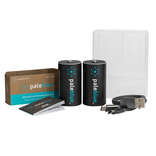 (2) piles intelligentes rechargeables USB D avec câble de chargement 2-en-1