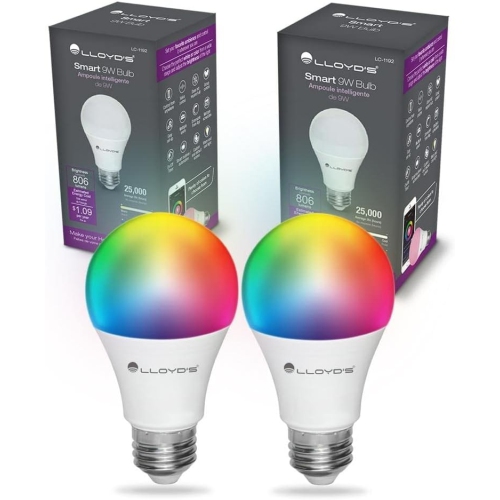 Lloyd's, WiFi Smart E26 Bulb, Multicolor, Pack of two