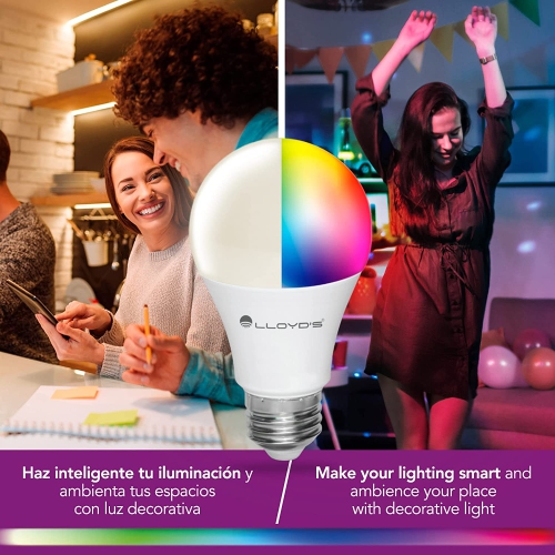 Lloyd's, WiFi Smart E26 Bulb, Multicolor, Pack of two