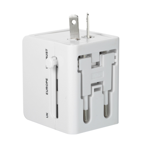 Compact Worldwide Universal Power Adapter Converter with 2 USB Charging Ports, All in One International Travel Wall Charger Plug with Surge