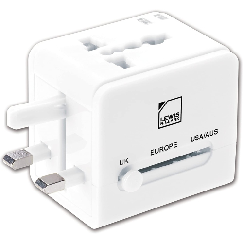 Compact Worldwide Universal Power Adapter Converter with 2 USB Charging Ports, All in One International Travel Wall Charger Plug with Surge