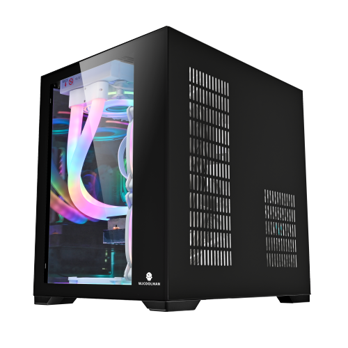 Boîtier d'ordinateur en verre trempé avec 5 ventilateurs RVBA Micro-ATX/Mini-ITX de WJ