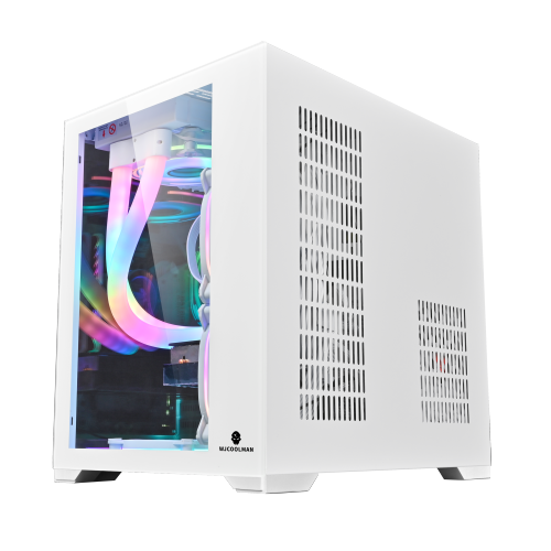 Boîtier d'ordinateur en verre trempé avec 5 ventilateurs RVBA Micro-ATX/Mini-ITX de WJ