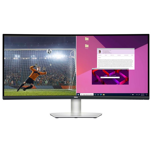 Image 1 de 1.. Boîte ouverte - moniteur jeu FreeSync DEL incurvé va WQHD 100Hz 4ms ms gris à gris 34 po de Dell - Argenté platine