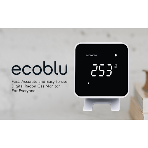 Ecosense EB100W EcoBlu, Home Radon Detector, Captures & Displays Results Every 10 Minutes, Short & Long-Term Continuous Monitoring, Easy to Use