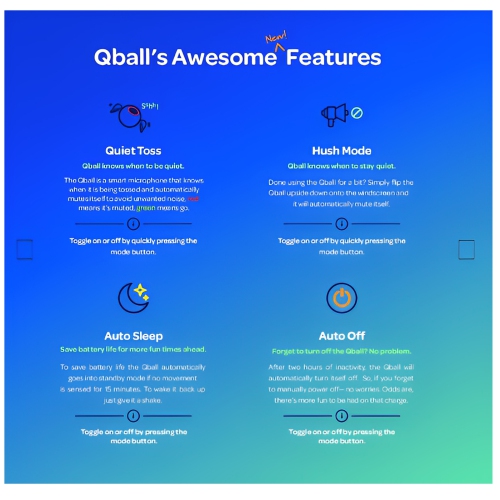 Qball Pro Throwable Wireless Microphone System with LED Light Ring and USB, Perfect for Video Conferencing, Hybrid Learning, Recording, Students