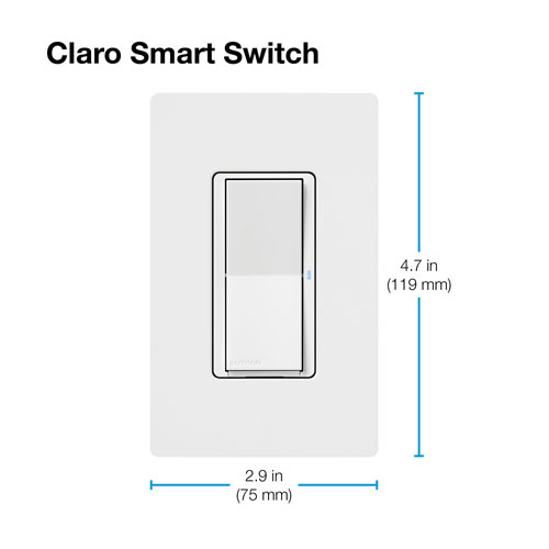 Lutron Claro Smart Switch for Caseta Smart Lighting (DVRF-5NS-WH-RC)