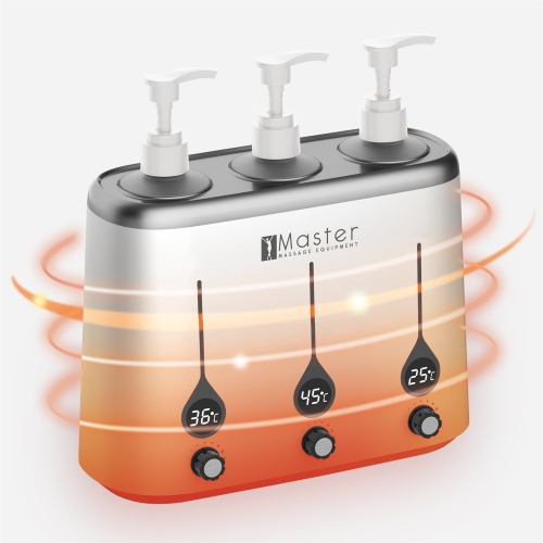 Master Massage Gen-II 3-Bottle Oil Warmer for Massage Therapy & Personal Use- Quick Oil & Lotion Warmer Heats up to 140°F- Sleek, Modern Design