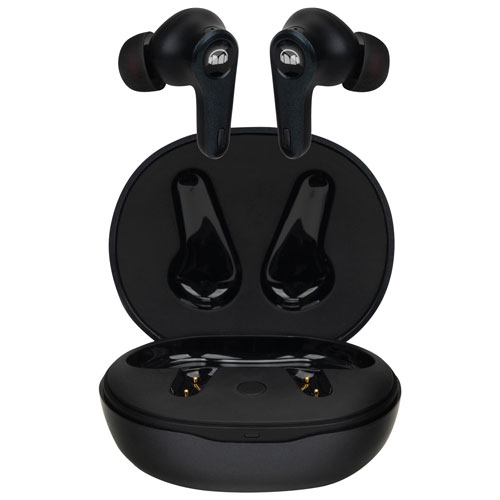 Écouteurs boutons 100 % sans fil à suppression du bruit Clarity 8.0 ANC de Monster - Bleu foncé/Noir