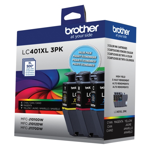 Brother LC401XL Cyan,Magenta And Yellow Original High Yield Ink Cartridge Set