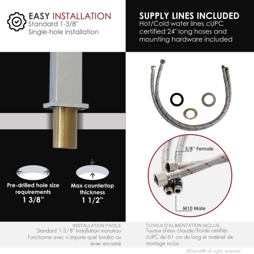 Stylish Single Handle Polished Chrome Finish Bathroom Faucet B-112C