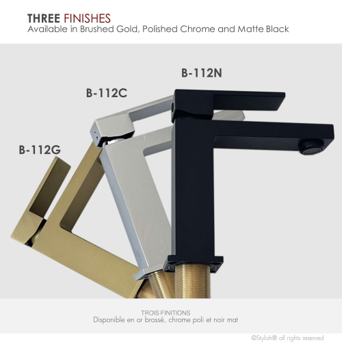 Stylish Single Handle Polished Chrome Finish Bathroom Faucet B-112C