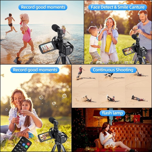 NBD Video Camera Camcorder 2.7K YouTube Vlogging Camera 3.0" IPS 42MP Digital Camera Recorder 18X Digital Zoom with 32GB SD Card