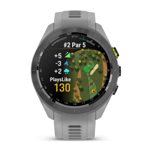 Garmin Approach S70 Black Ceramic Bezel with Powder Gray Silicone Band - Case Size 42 mm