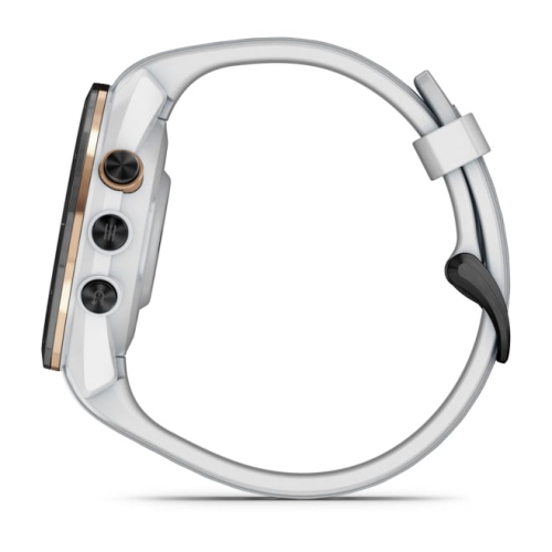 Lunette en céramique noire Approach S70 de Garmin avec bracelet en silicone blanc - taille de boîtier 42 mm