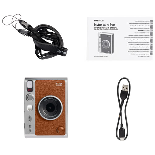 Caméra instantanée Instax mini Evo de Fujifilm - Brun
