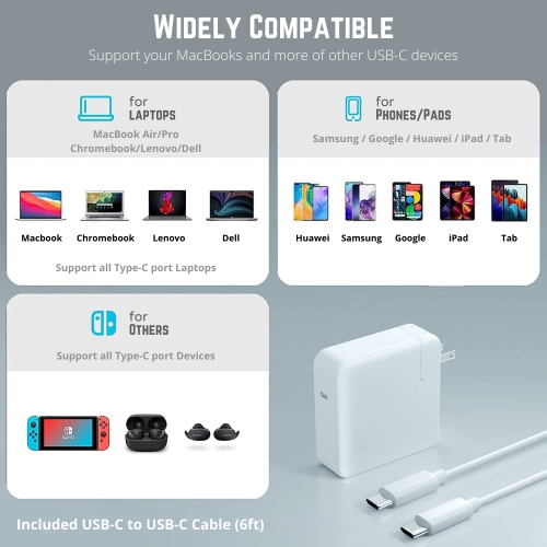 BATTDEPOT NEW 96W DC5-20V 4.35-4.5A Laptop Ac Adapter for Apple MacBook Pro 16 Apple MacBook Pro 16-in (2019)