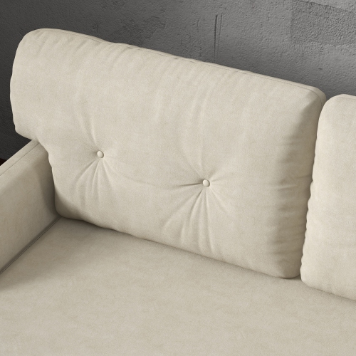 HOMCOM – Causeuse de 58 po pour chambre à coucher, causeuse moderne, canapé à 2 places avec dossier capitonné à 2 places, cadre en acier et