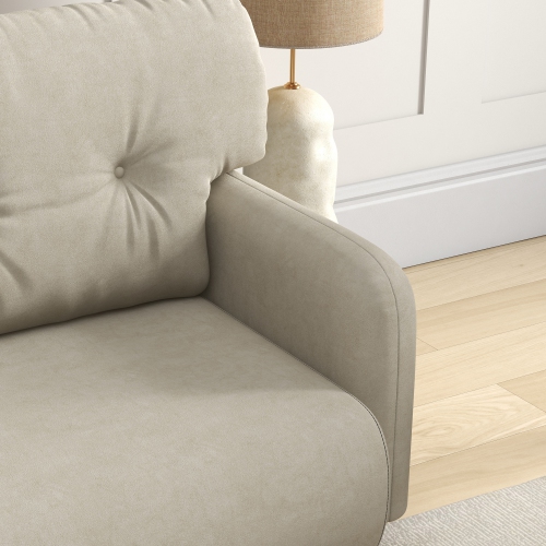 HOMCOM – Causeuse de 58 po pour chambre à coucher, causeuse moderne, canapé à 2 places avec dossier capitonné à 2 places, cadre en acier et