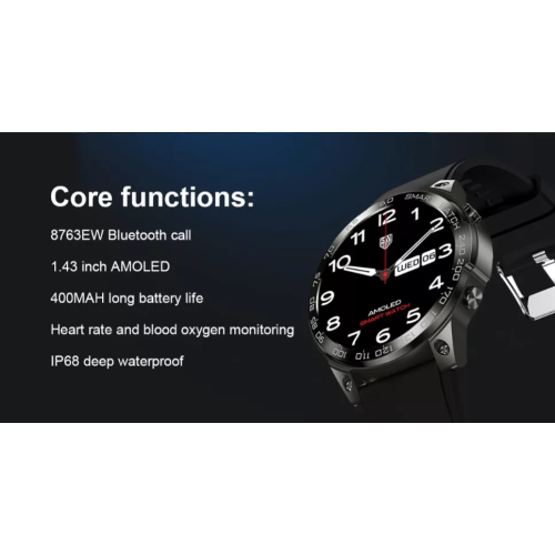 ISPEKTRUM iS50 Smart Watch 1.43" HD AMOELD Screen Bluetooth Calls & Text Waterproof Multiple Sports & Fitness Tracker Heart Rate & BP Monitor works