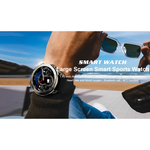 ISPEKTRUM iS50 Smart Watch 1.43" HD AMOELD Screen Bluetooth Calls & Text Waterproof Multiple Sports & Fitness Tracker Heart Rate & BP Monitor works