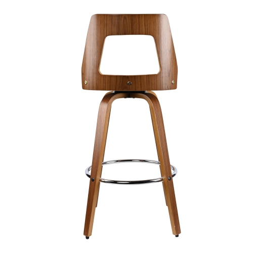 Ensemble de 2 tabourets de bar en bois rétro avec dossier et repose-pieds , tabourets de bar pivotants 360° pour salle à manger pour bar de cuisine