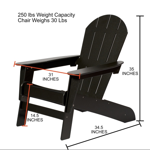Muskoka Chair, Adirondack Chair, Plastic HDPE, Made In Canada
