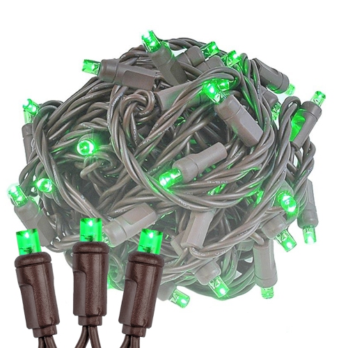 NOVELTY LIGHTS LLC  Novelty Lights 11Ft 50 Led Christmas String Lights On Brown Wire In Green