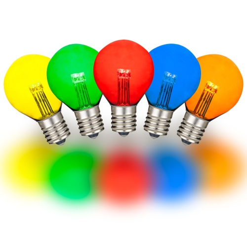 NOVELTY LIGHTS LLC  Novelty Lights 25 Pack G30 Glass Led Globe Bulbs, String Light Replacement Bulbs, E12 Candelabra Base, Energy Efficient Outdoor