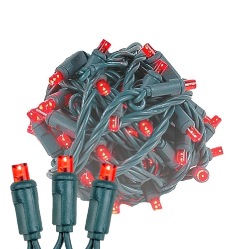 NOVELTY LIGHTS LLC  Novelty Lights 50Ft 100 Led Christmas Lights, Green Wire String Lights In Red