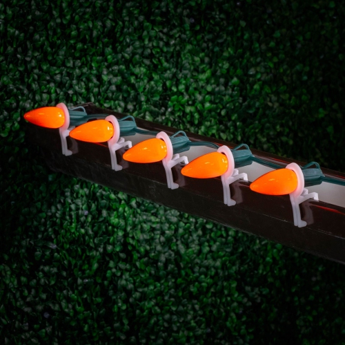 Novelty Lights 25 Pack C9 Ceramic Style LED Christmas Lights, Opaque Replacement Bulbs with E17 Base, Shatterproof Plastic, 3 Ultra-Bright SMDs Per