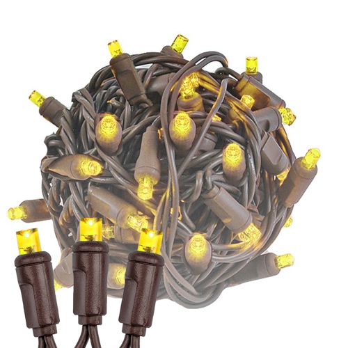 NOVELTY LIGHTS LLC  Novelty Lights 11Ft 50 Led Christmas String Lights, Brown Wire In Yellow