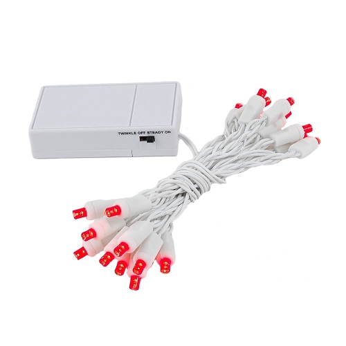 NOVELTY LIGHTS LLC  Novelty Lights Battery Operated Led Mini Lights, 20 Count Fairy Lights In Red