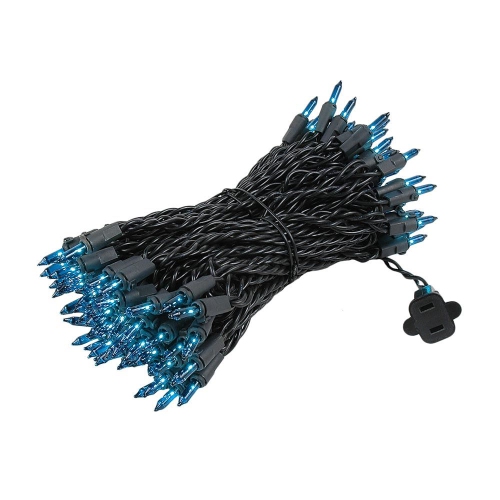 Mini jeu de lumières de Noël à 100 lumières de fantaisie, fil noir, 50 pi de long