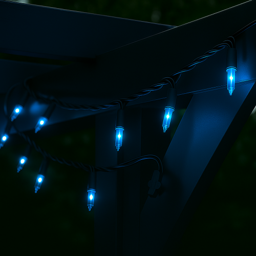 Mini jeu de lumières de Noël à 100 lumières de fantaisie, fil noir, 50 pi de long