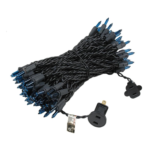 Mini jeu de lumières de Noël à 100 lumières de fantaisie, fil noir, 50 pi de long