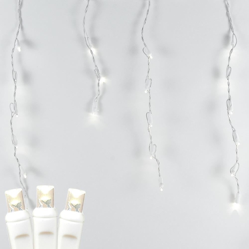 NOVELTY LIGHTS LLC  Novelty Lights Christmas Led Icicle Light Set, Warm, Wide Angle 5MM Wire, 7.5' Long, 70 Light In White