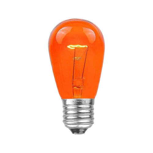 NOVELTY LIGHTS LLC  Novelty Lights 25 Pack S14 Amber Outdoor Patio Edison Replacement Bulbs