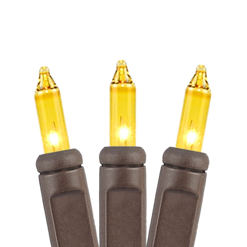 Novelty Lights 8.5 Feet 20 Bulb Mini Light String on Brown Wire, Non-Connectable Incandescent Fairy Lights for Bottles and Crafts, 4" Bulb Spacing,