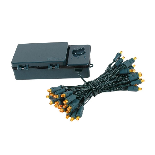 NOVELTY LIGHTS LLC  Novelty Lights Battery Operated Amber Led Mini Lights, 18 Feet, 50 Count
