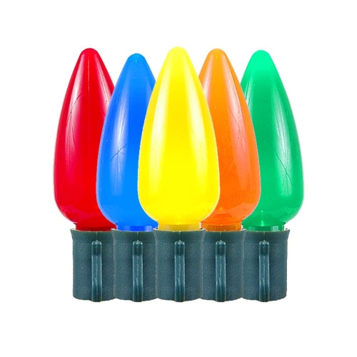 25 Foot C9 Ceramic Christmas String Light Set - Outdoor Christmas Light String - – Opaque Christmas Bulbs - Roofline Light String – Outdoor String