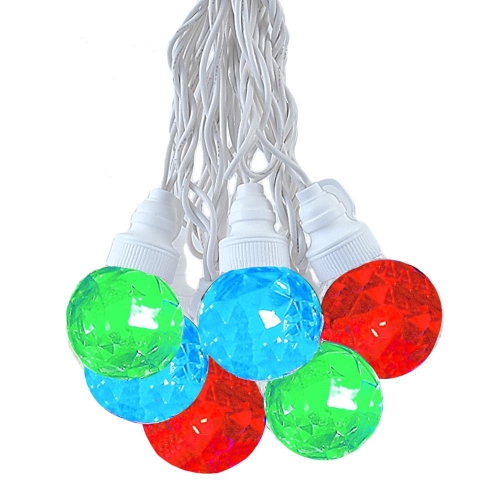 NOVELTY LIGHTS LLC  10 Foot Led G40 Sparkle Outdoor Patio String Lights w 10 Warm White Globe Bulbs – Market Bistro Café Hanging String Lights –